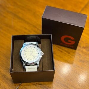 G by Guess Men's White and Silver Watch